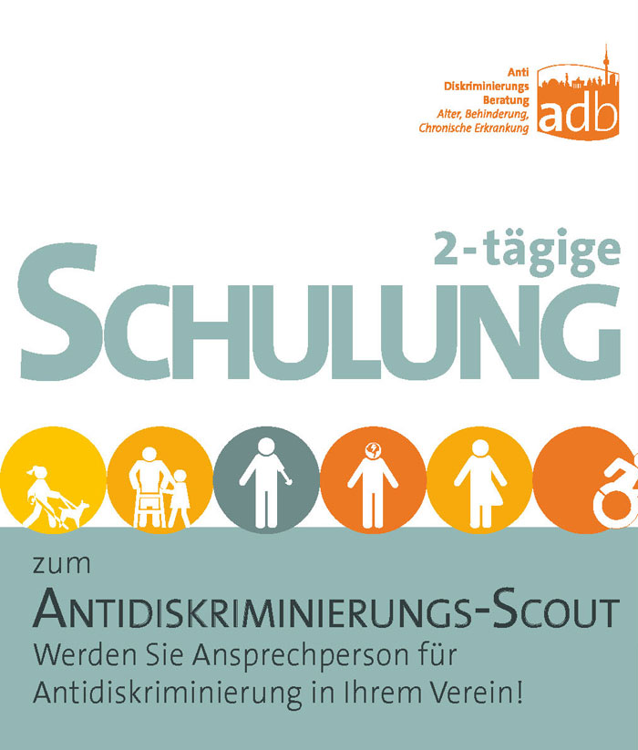 Flyer zur Schulung zum Antidiskirminierungs-Scout 2024, Titel